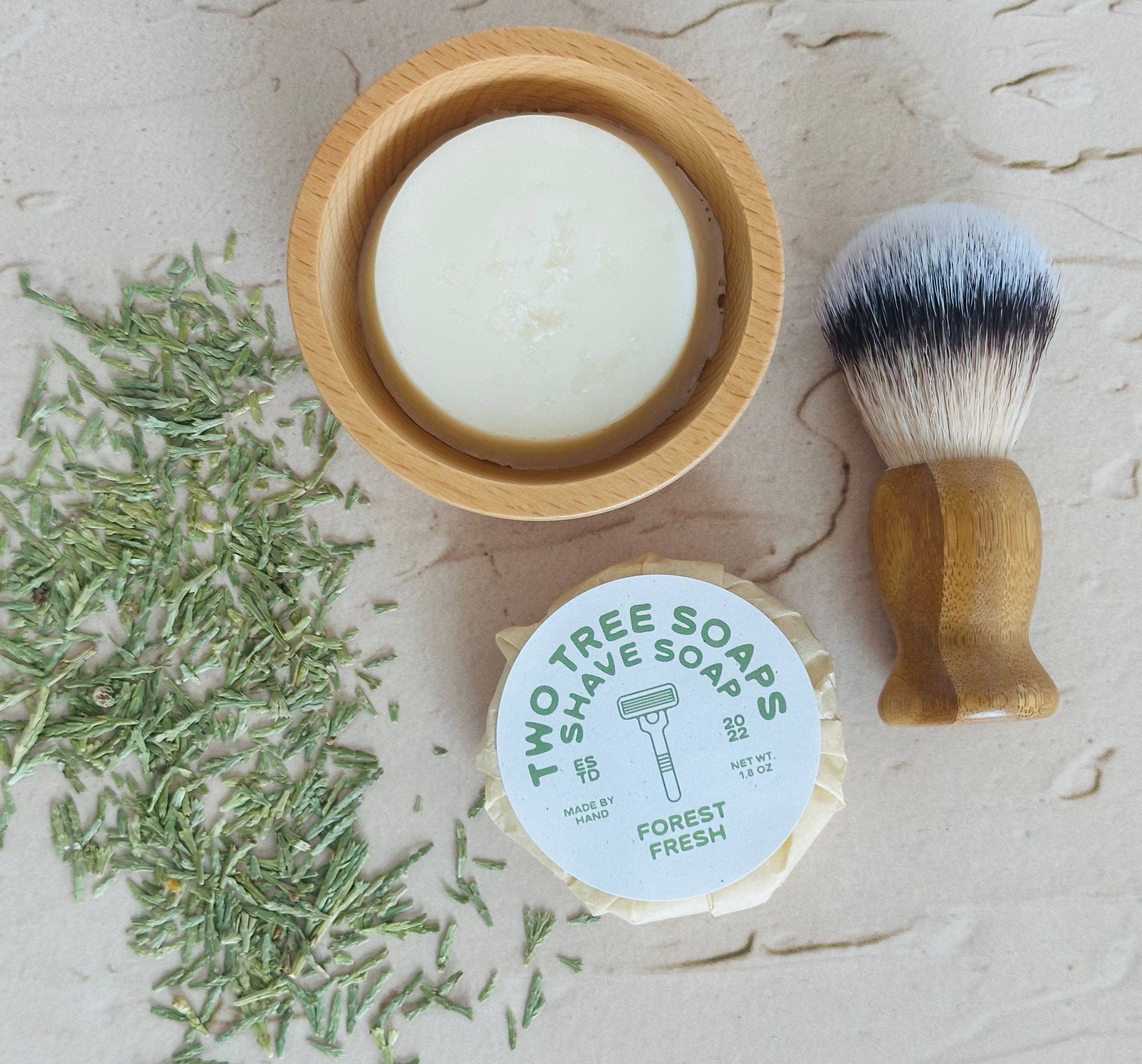 Two Tree Soaps - Wholesale Shave Soap - Men's - Natural Handmade Shave Soap - Forest Fresh3