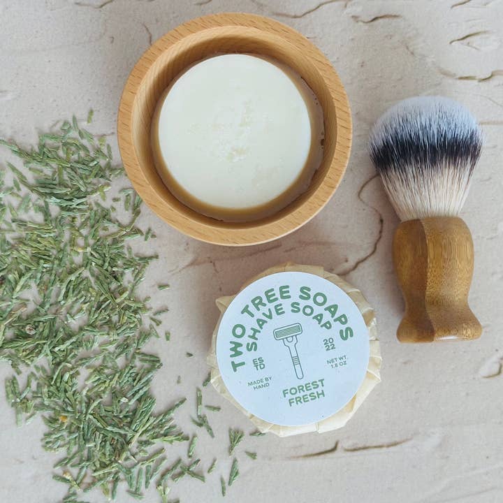 Two Tree Soaps - Wholesale Shave Soap - Men's - Natural Handmade Shave Soap - Forest Fresh3