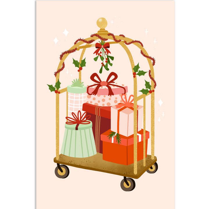Muchable - Wholesale Gift Tag - Mini card - Christmas gift tag - lobby trolley with gifts0