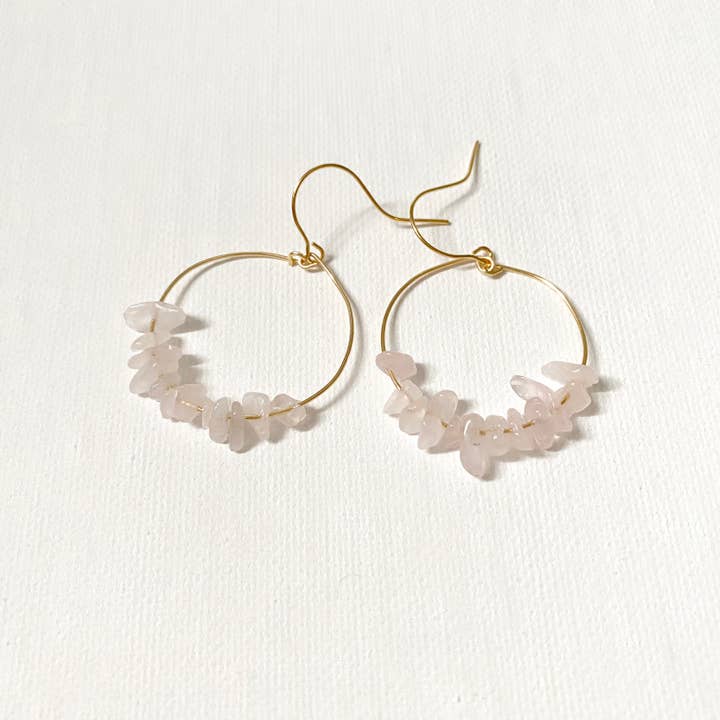 Pink Rocks Earrings for wholesale by LateLate Jewelry