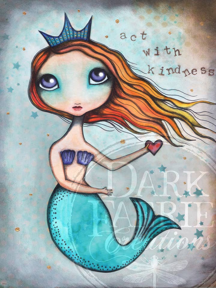 Jane the Mermaid - Signed 8x10 Print for wholesale by Dark Faerie Creations