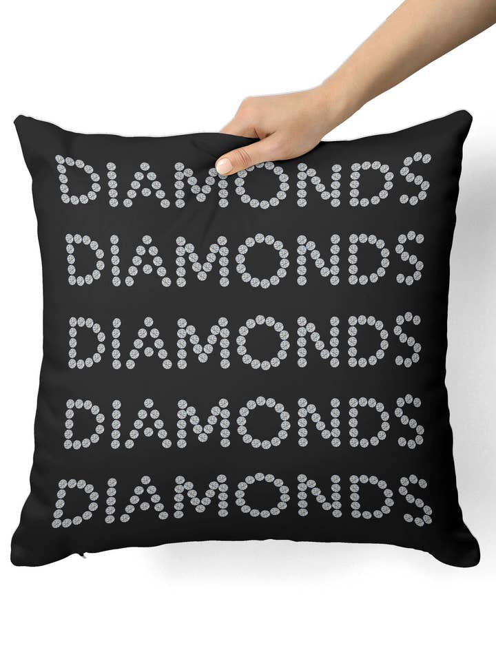 Diamonds on Black Pillow for wholesale by Juler's Row