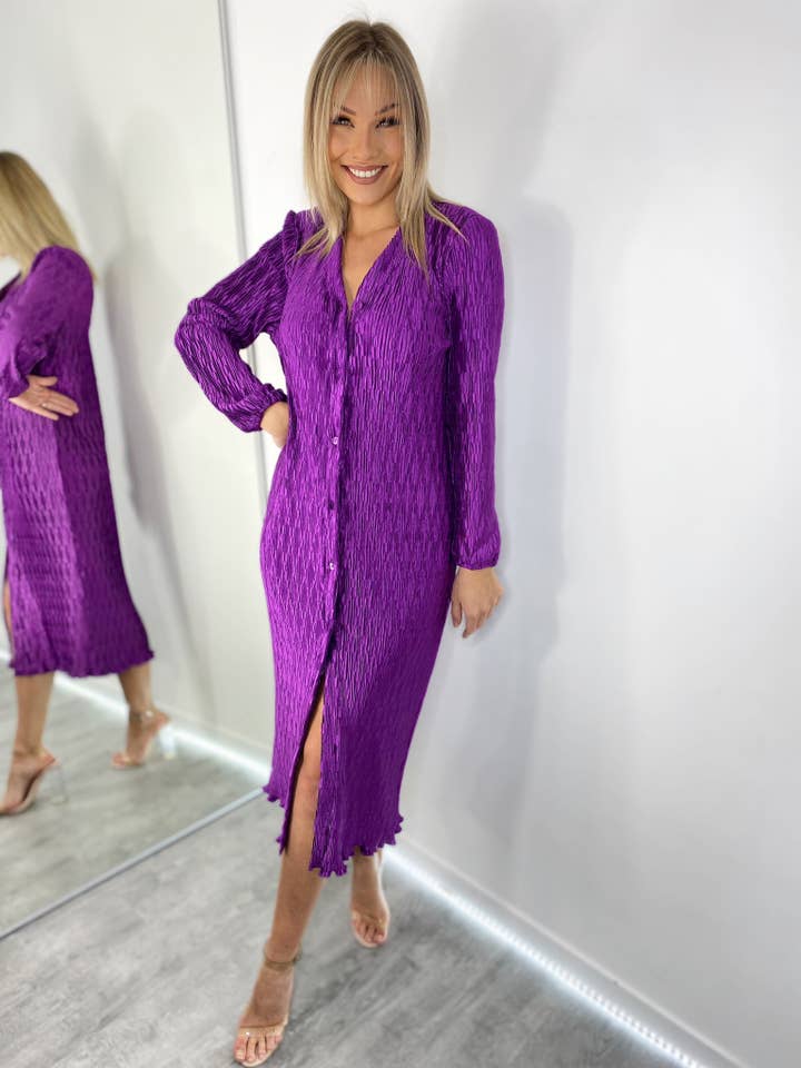 V3349 Vestido plissado por atacado de Amy & Clo Invogue