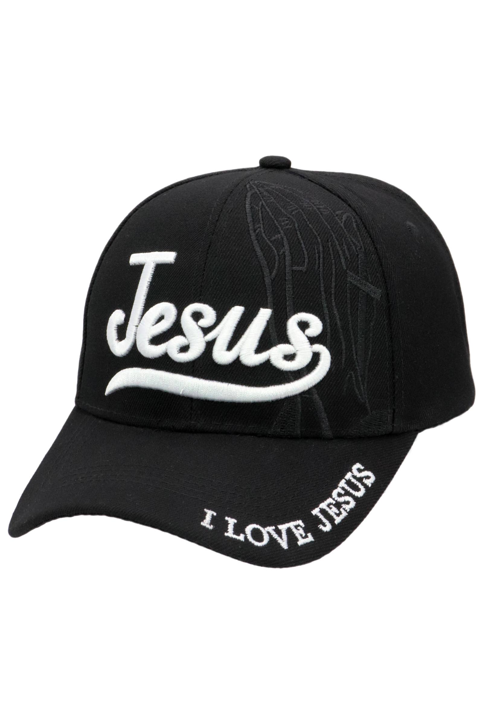 Cap Zone - Wholesale Baseball Cap - Unisex - Jesus Script Logo Praying Hands Baseball Cap1