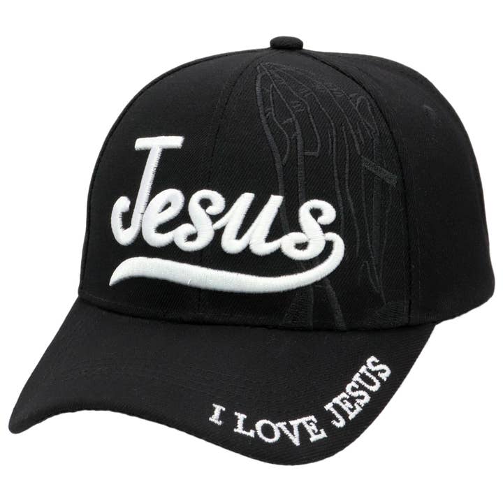 Cap Zone - Wholesale Baseball Cap - Unisex - Jesus Script Logo Praying Hands Baseball Cap1