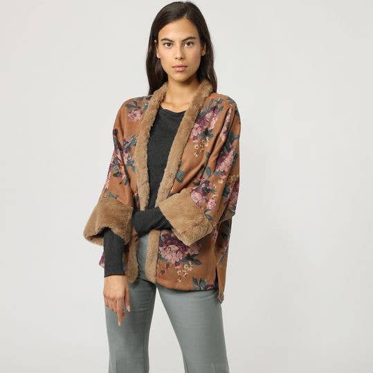 BanBat – wholesale Poncho – Women's – Suede effect poncho Ref: Y713-10