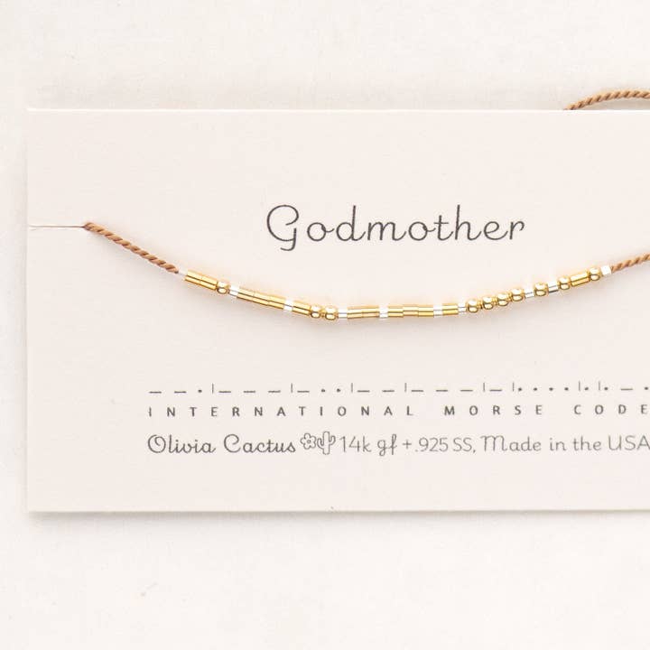 Morse and Dainty Hand Made Morse Code Dainty Jewelry - Wholesale Beaded Bracelet - Godmother or CUSTOM Word Morse Code Bracelet - Gia3