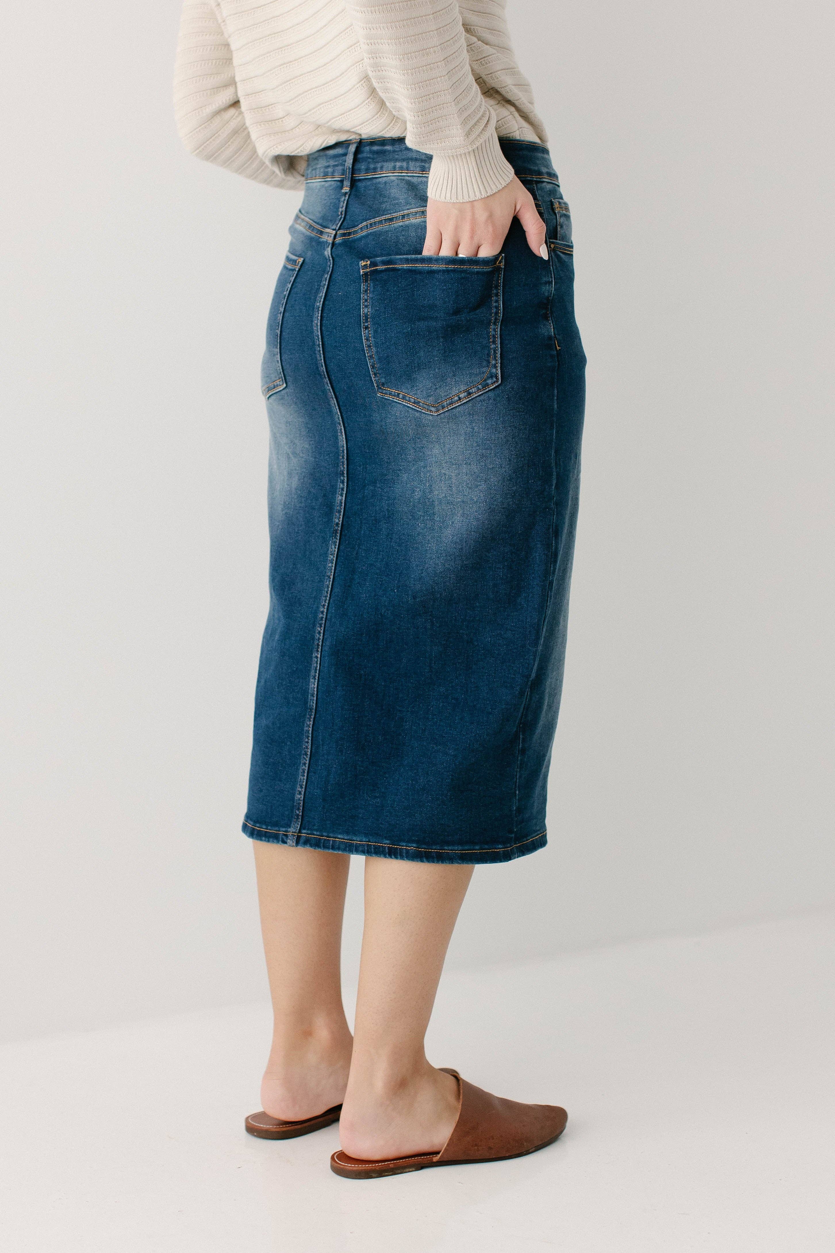 The Main Street Exchange - Wholesale Skirt - Women's - 'Wren' Classic Denim Skirt6