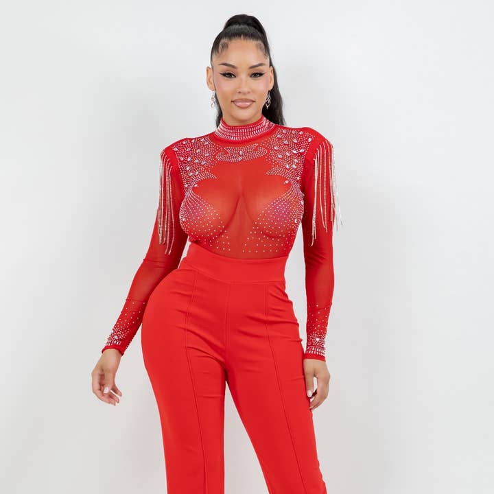 SJ1006 RHINESTONE MESH TOP JUMPSUIT WITH SHOULDER PADS AND and other Purchase wholesale shoulder pads. Free returns & net 60 terms on Faire trending on Faire.