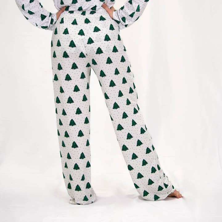 The Royal Standard - Wholesale Sleepwear Bottom - Women's - Noble Fir Sleep Pants White/Dark Green/Gold -Asst.