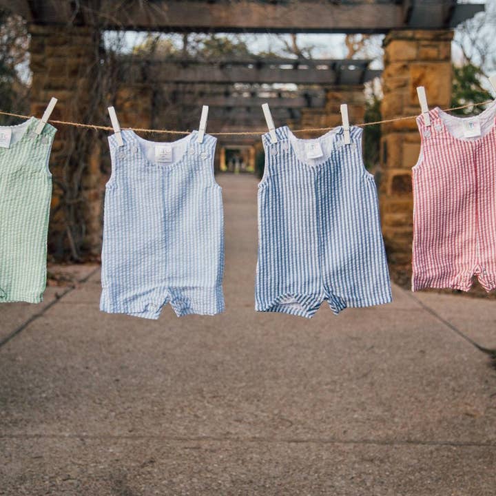 Boys KHAKI Seersucker Jon Jon (different seersucker lot) for wholesale on Faire1