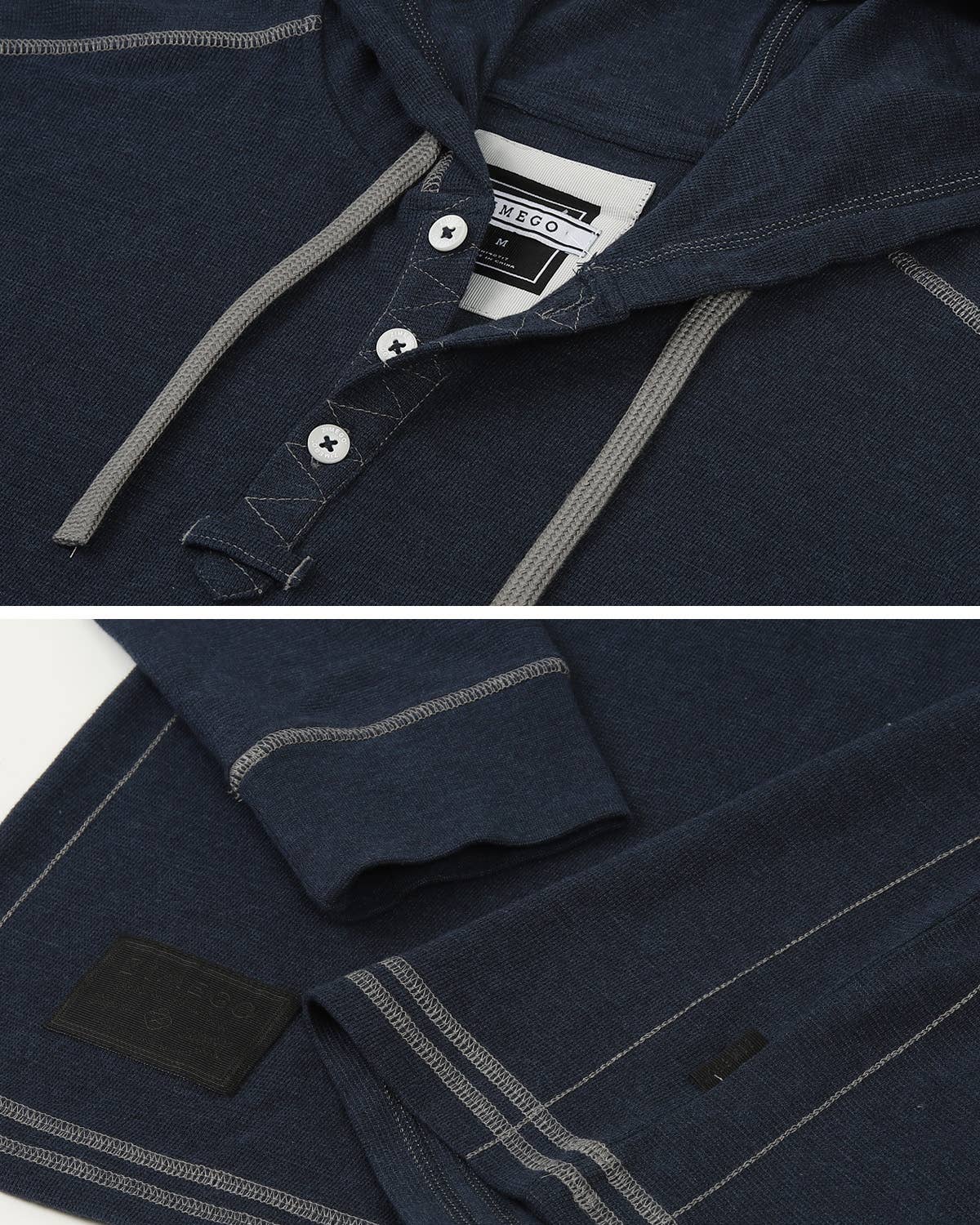 ZIMEGO - Wholesale Hoodie - Men's - Men's Casual Basic Long Sleeve Thermal Hoodie - On Sale5