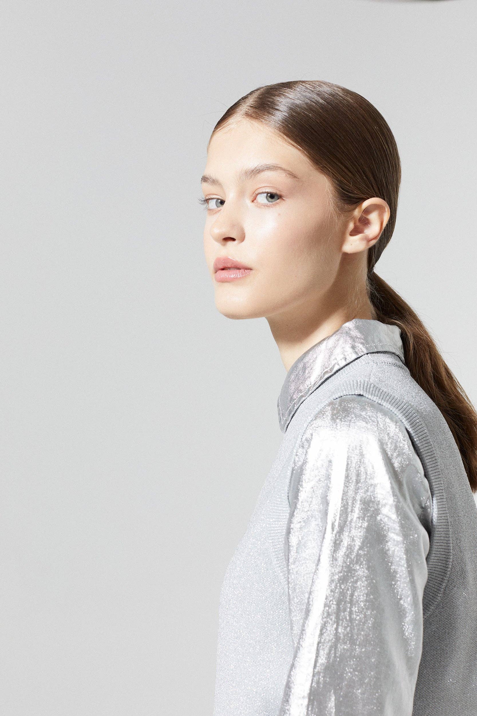 zilveren Metallic linnen overhemd van San Marino - Nieuw zilver voor groothandel op Faire4