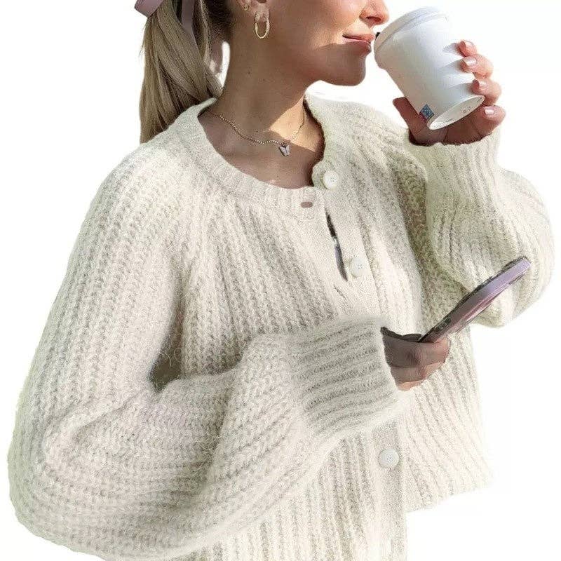 MoodGold - Wholesale Cardigan - Women's - Solid Color Women's Knit Cardigan Long Sleeve Sweater12