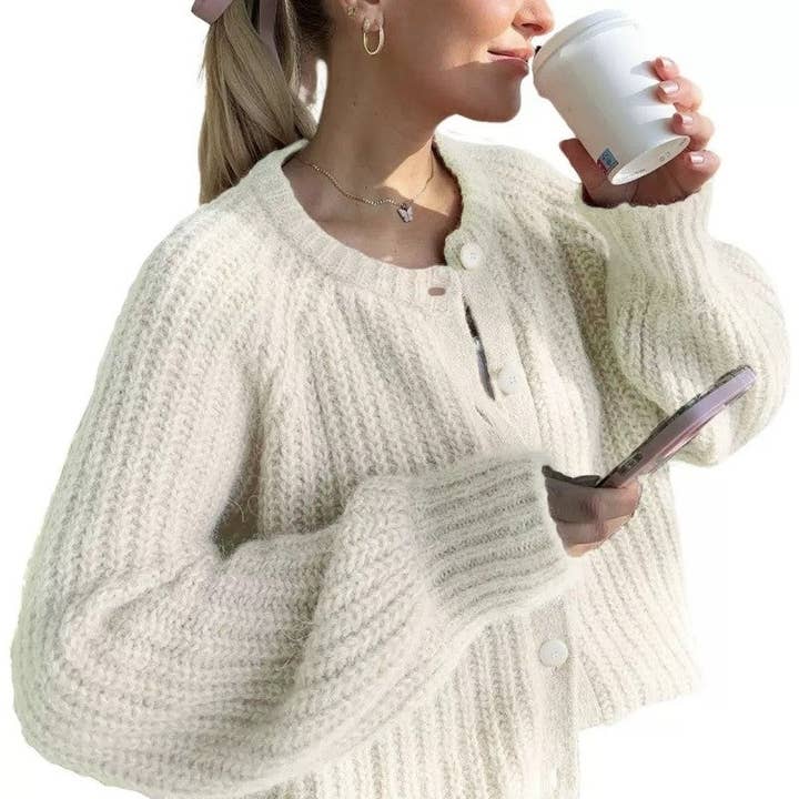 MoodGold - Wholesale Cardigan - Women's - Solid Color Women's Knit Cardigan Long Sleeve Sweater12