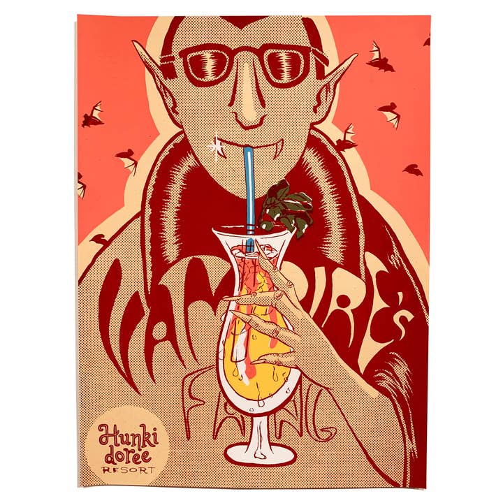 Poster con zanna di vampiro per la vendita all'ingrosso da parte di Sherbet Punch Studios