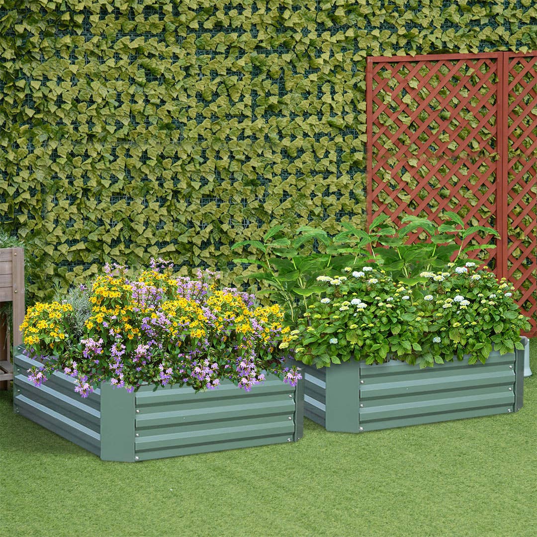 SOGA International Pty Ltd - Wholesale Planter Box - 90cm Rectangle Galvanized Raised Garden Bed Green3
