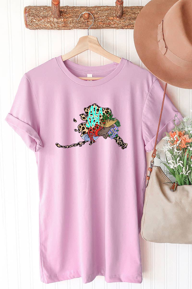 COLORBEAR – wholesale T-shirt med logga - Dam – Alaska STAT HANDRITAD GRAFISK T-SHIRT9