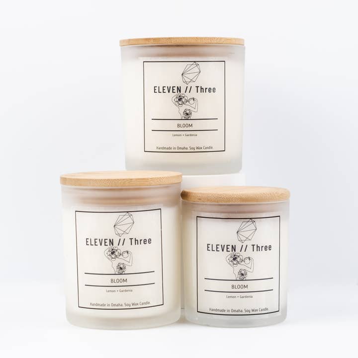 BLOOM Lemon & Gardenia Soy Wax Jar Candle for wholesale by ELEVEN//Three