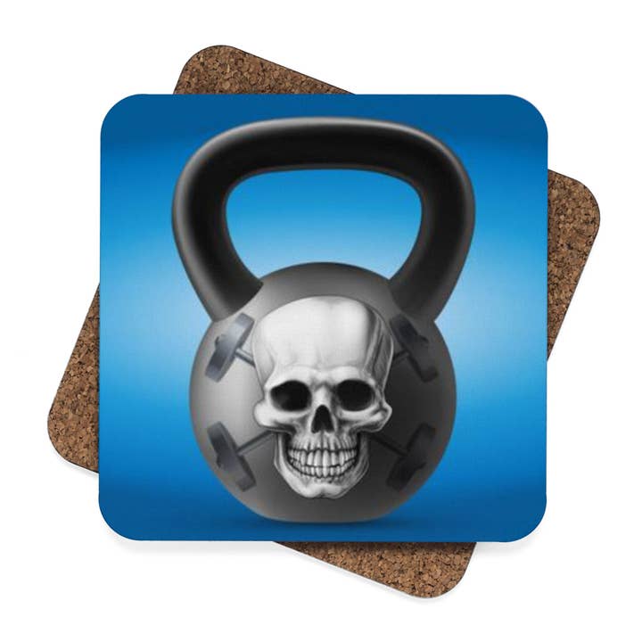 Skulls and Kettle-bells Coaster Set for wholesale by Almcleary
