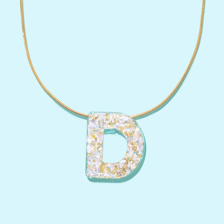 Taylor Elliott Designs - Wholesale Pendant/Charm Necklace - *ON SALE* 32 Letter Necklaces w/ Display - Pearl Confetti3