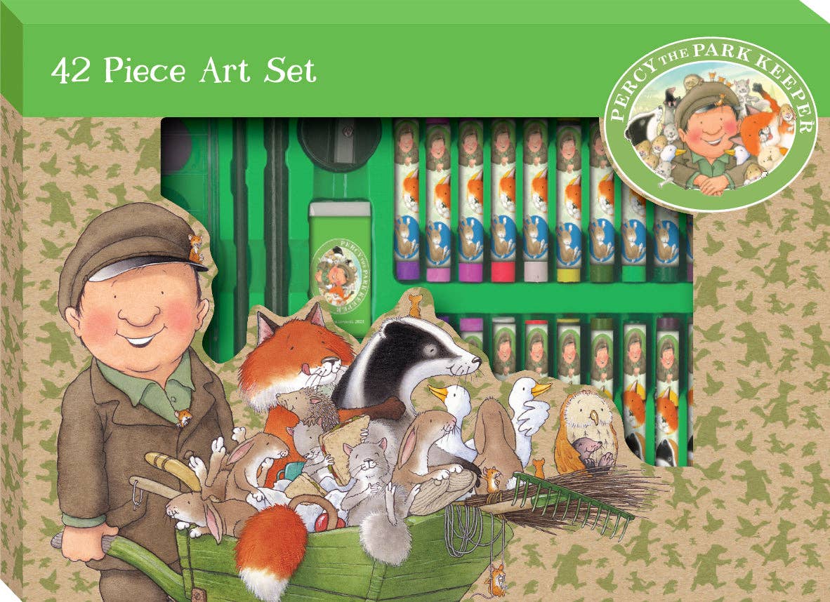 Robert Frederick Ltd – wholesale Art set – Child & baby – Percy The Park Keeper Children's 42 Piece Art Set - For Ages 3 to 8 Years - Includes Paints and Crayons0