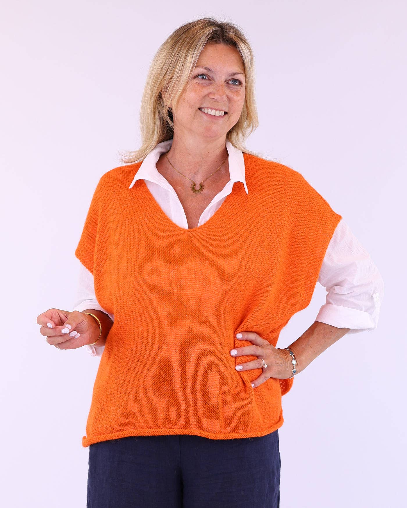 Cadenza Italy Ltd – Großhandel Strickpullover – Damen – Alpaka-Mischung V-Ausschnitt Tunika6