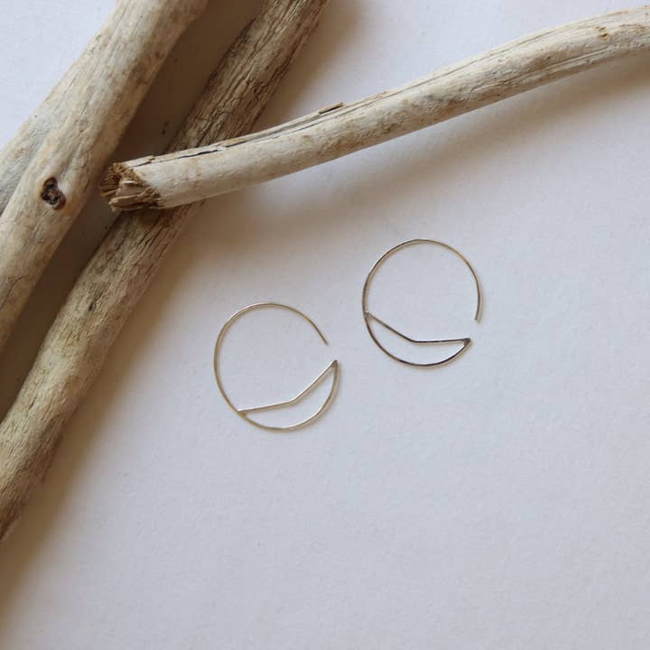 Chevron Hoops, sterling zilver, klein voor wholesale door Verso