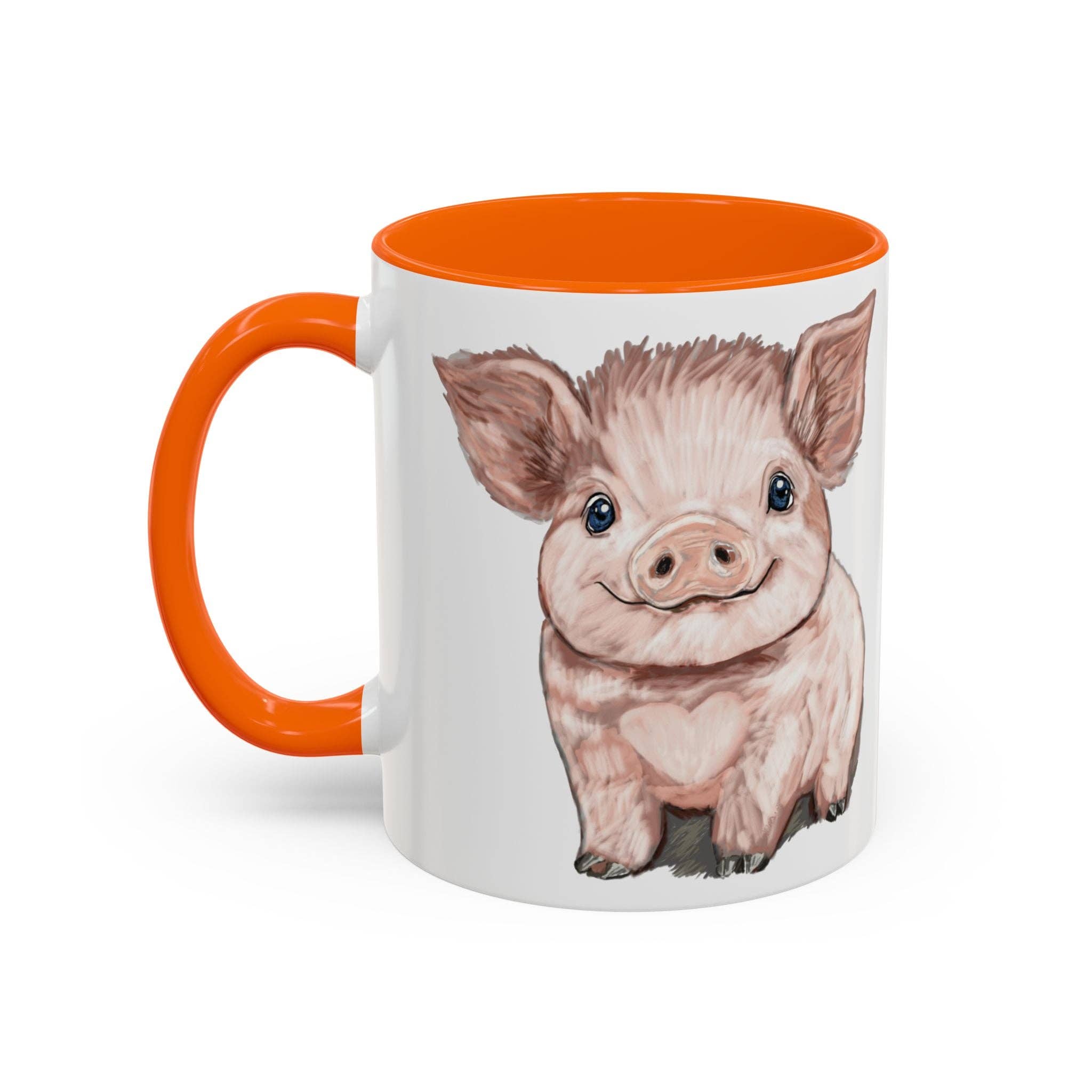 Blue Cava - Wholesale Coffee Mug - Adorable Piglet Two Tone Ceramic Mug - 11 oz & 15 oz35