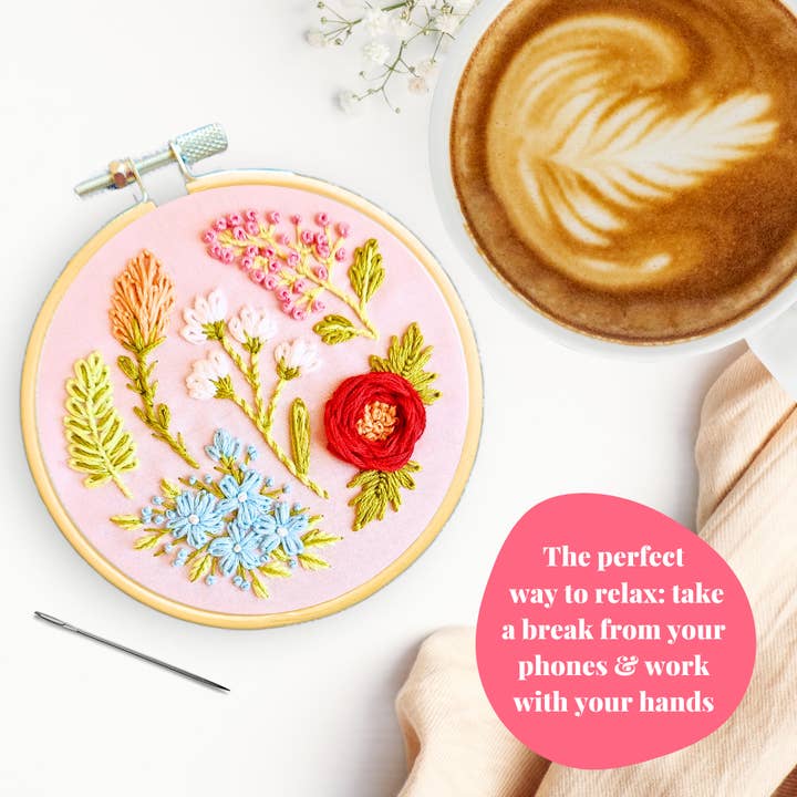 Capital Stitch Co. - Wholesale Embroidery/cross-stitch supplies - Spring Wildflowers DIY Step by Step Embroidery Kit1