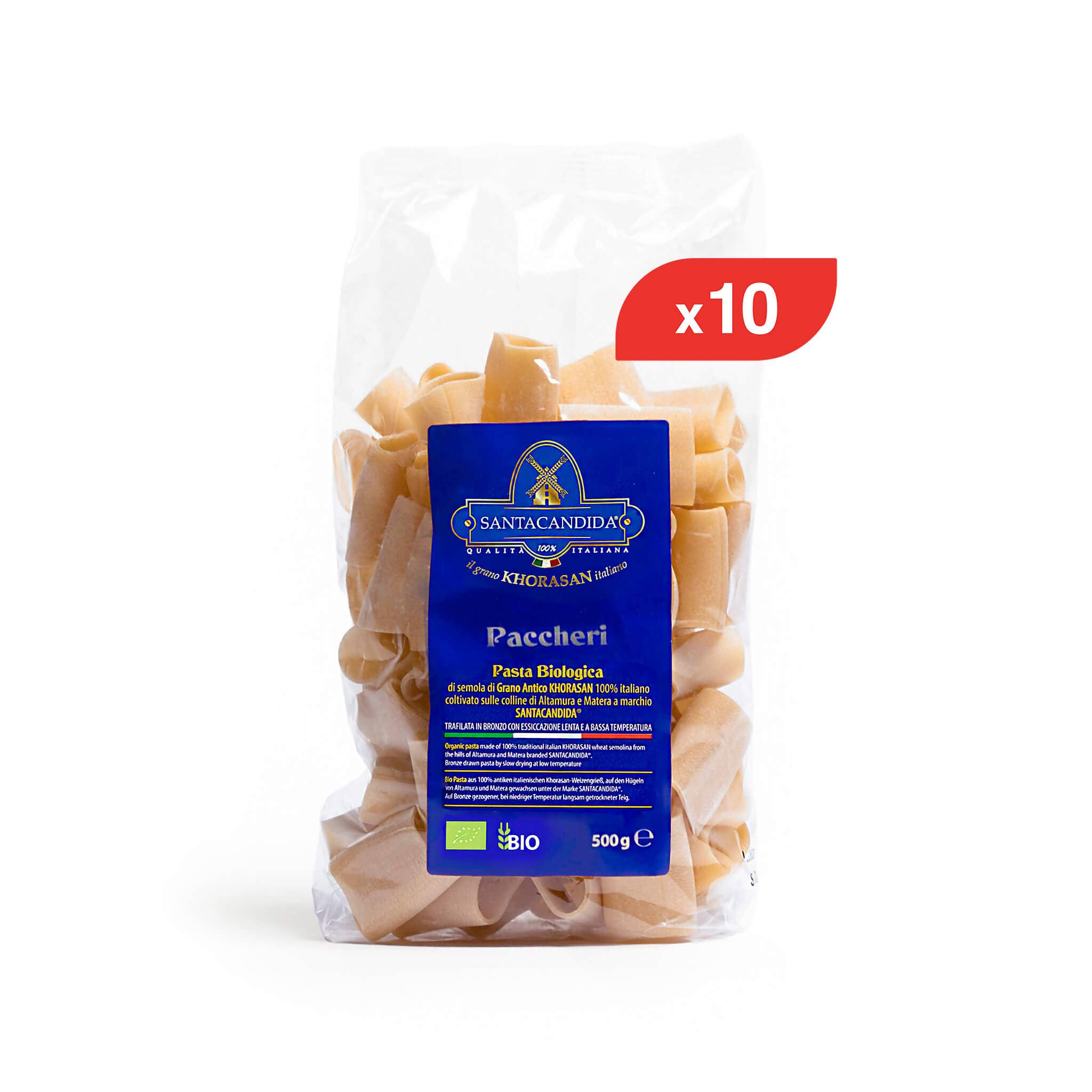 Santacandida Italia SRL - Wholesale Pasta - BOX Organic Khorasan Paccheri 10 pcs