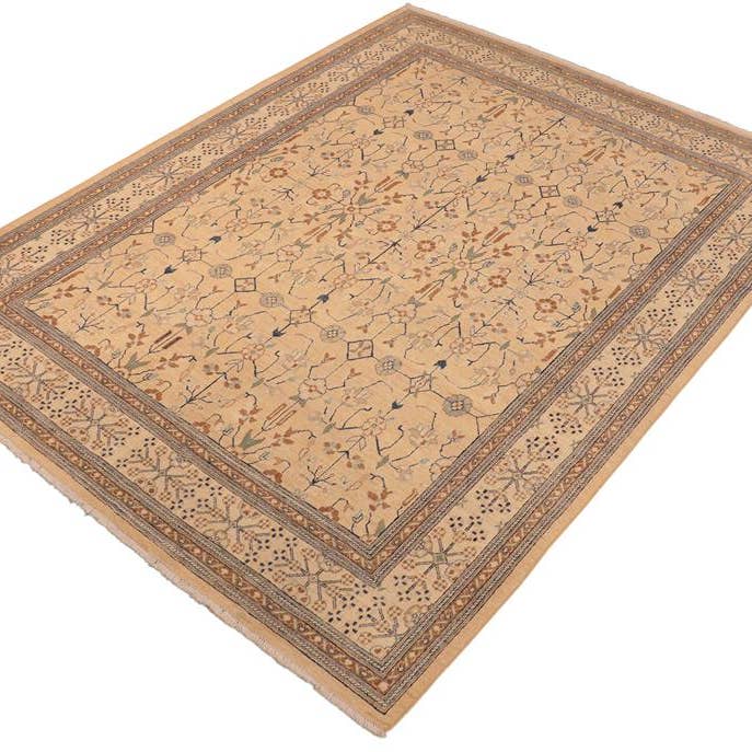 Eclectic Ziegler Contessa Tan/Beige Wool Rug - 8'1'' x 9'9'' for wholesale by Arshs Fine Rugs