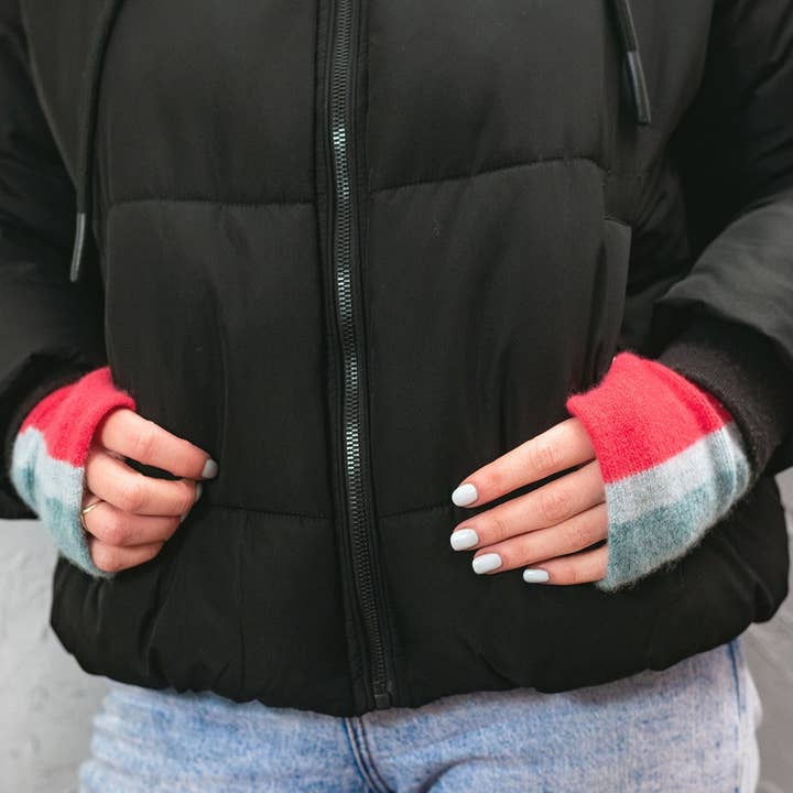 Colourful Knitted Fingerless Lambswool Arm Warmers for wholesale by Lyndsey Currie - Knitted Accessories