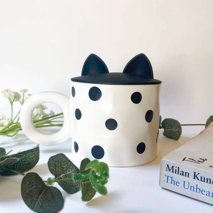 Chow's Stories – wholesale Kaffekoppar – Stor prickig kattmugg med återförslutningsbart lock, Stor kaffemugg7