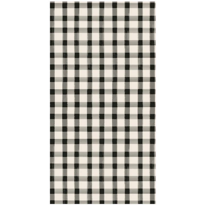Black Painted Check Guest Napkin - Pack Of 16 for wholesale by Hester & Cook - Stationery