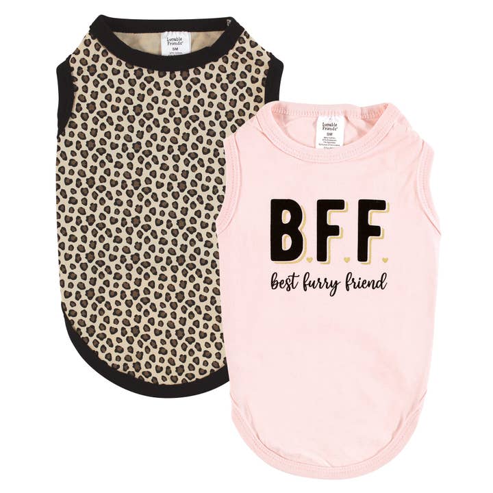T-shirts en coton pour animaux de compagnie Luvable Friends 2pk Bff Léopard pour la vente par BabyVision
