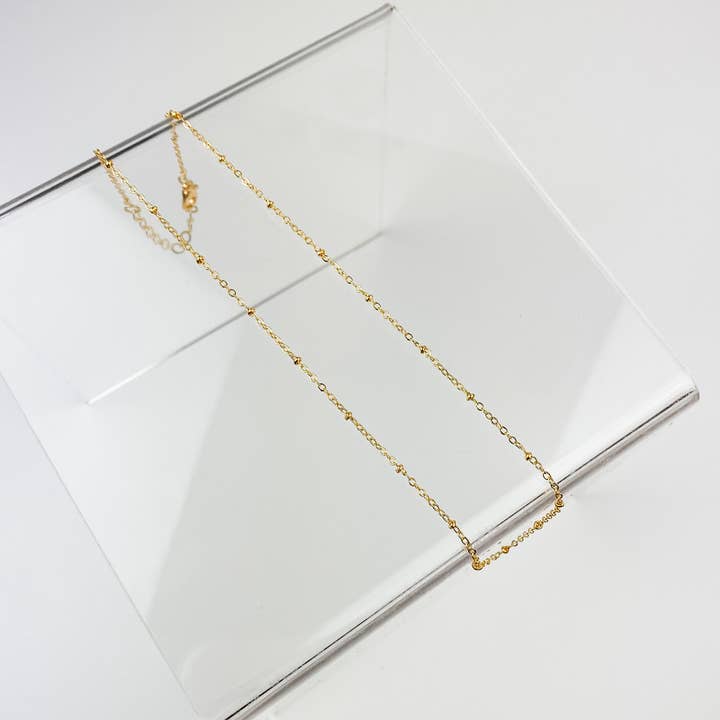 Light Shine - Wholesale Link & Chain Necklace - Paperclip Layering Necklace | Gold Plated Disc, Dainty Chain7