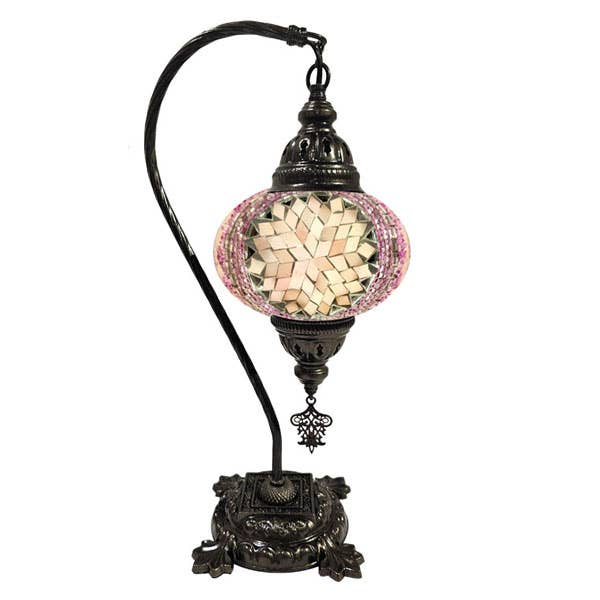 Hanging Mosaic Desk Lamp - Starburst soft pink for wholesale by Access by Mediterranean Concepts