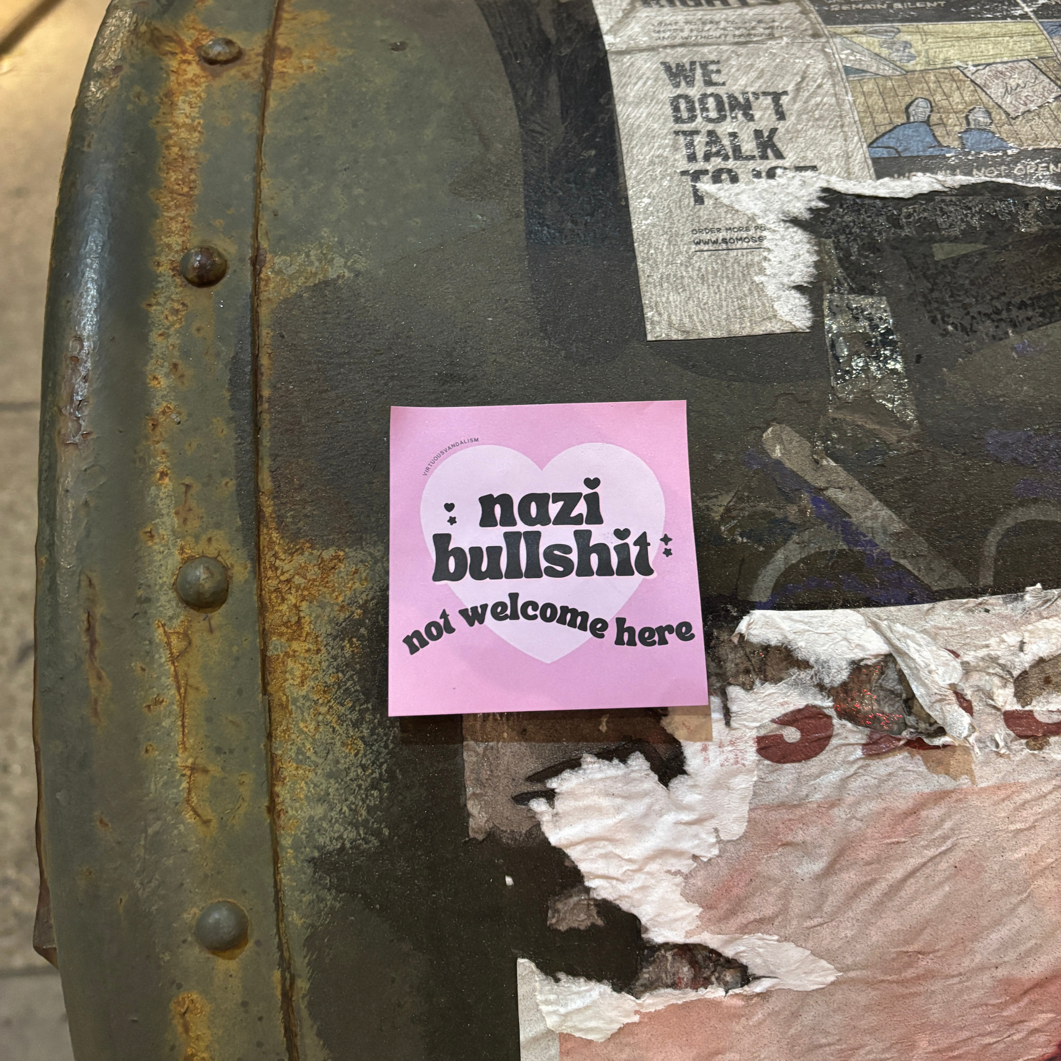 GetBullish - Wholesale Sticky Notes - Virtuous Vandalism “Nazi Bullshit Not Welcome” Sticky Notes5