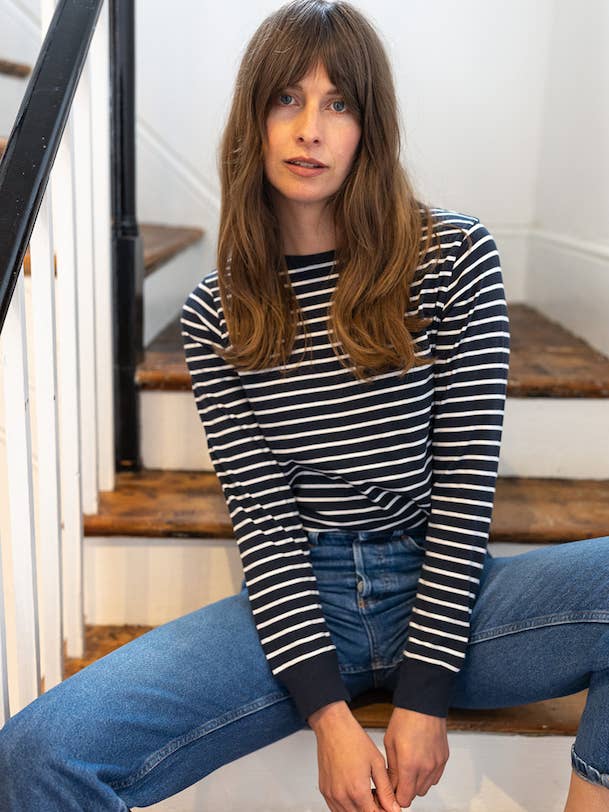 Audrey Vit Bretonsk T-shirt i ekologisk bomull för wholesale av Ivy T