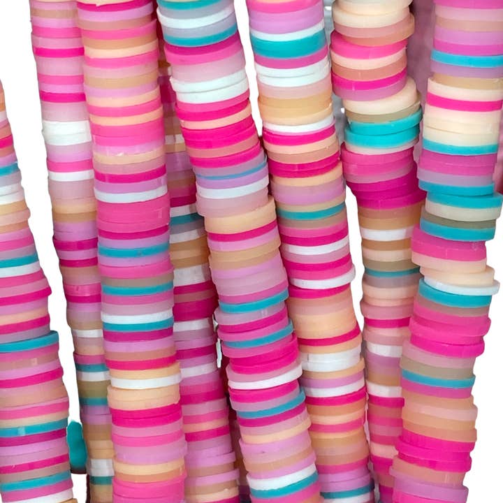 Multi-Pink Heishi Disc - Clay Beads for wholesale by The Bead District