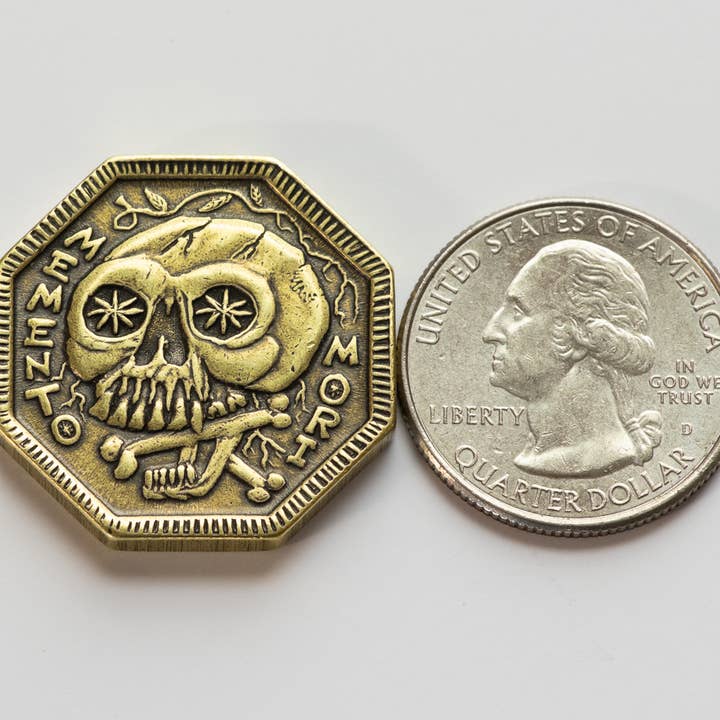 Shire Post Mint – wholesale Keepsake coin/token – Memento Mori / Memento Vivere Reminder Brass Coin3