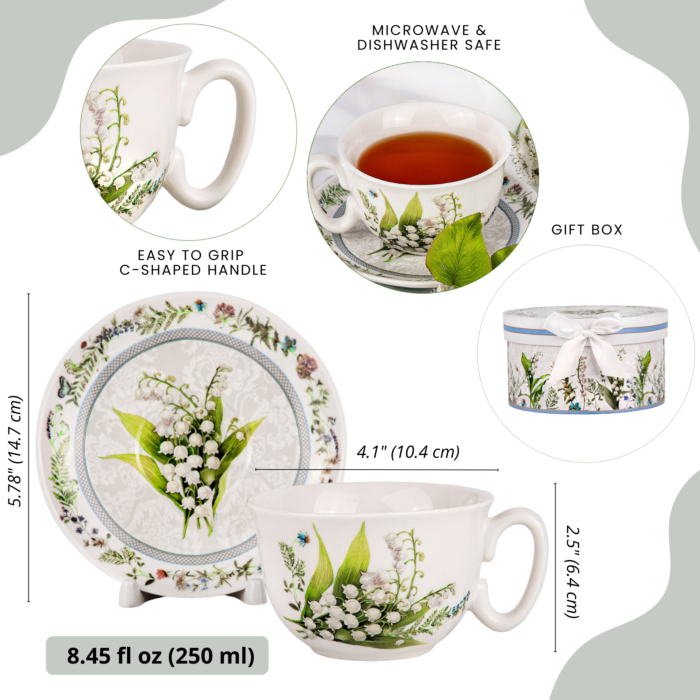 STP - Wholesale Coffee/Tea Cup - Lily Porcelain Tea/Coffee Cup and Saucer in Gift Box1