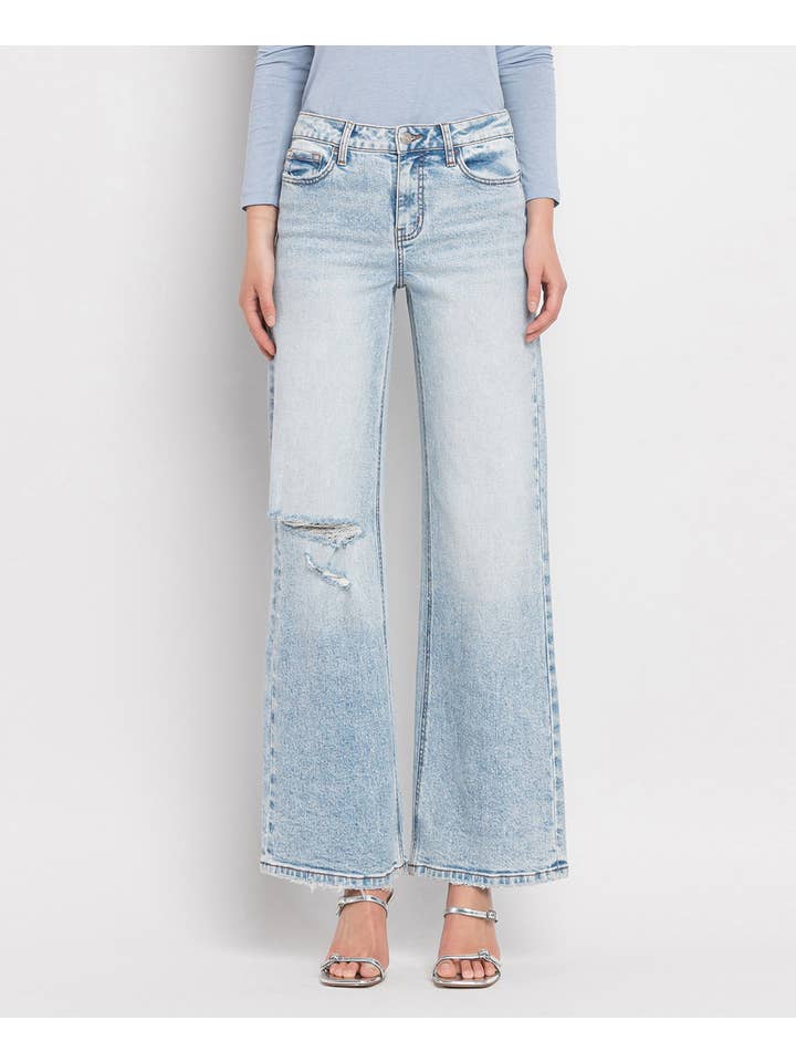 REDESCUBRIR VAQUEROS ANCHOS DE TALLE SUPERALTO PARA CONTROL DE BARRIGA LV1312 de venta al por mayor en Faire