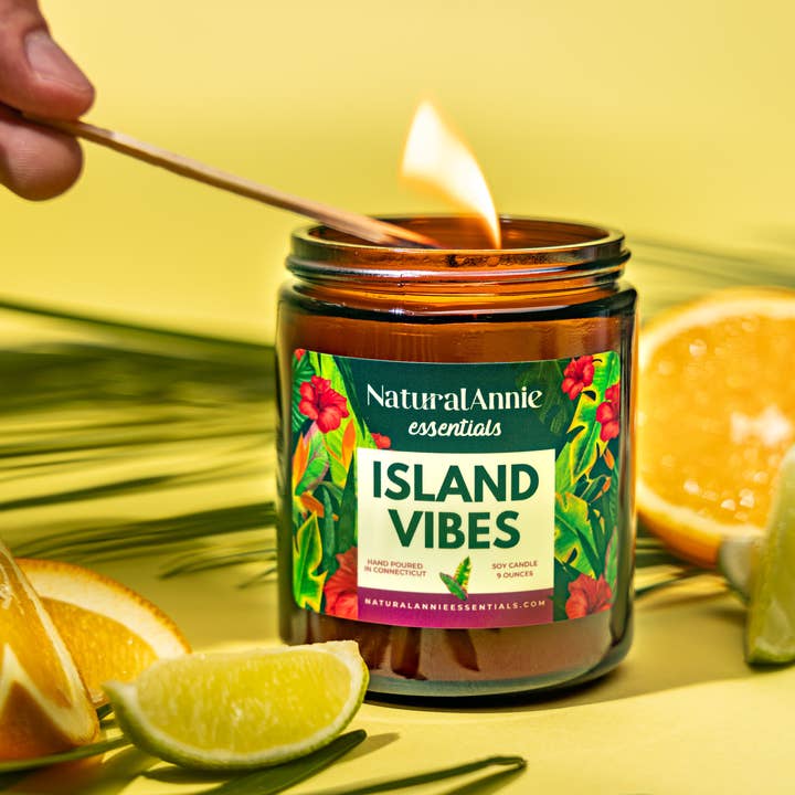 NaturalAnnie Essentials - Wholesale Jar/Filled Candle - Island Vibes Fruity/ Tropical scented Soy Candle5