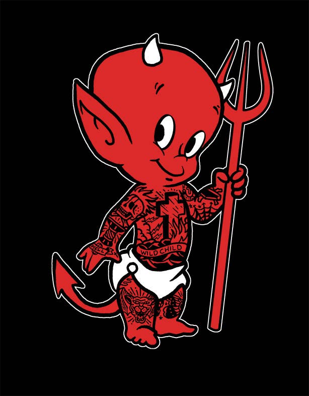 Black Lil Devil - Women's Loose Neck Graphic T-Shirt for wholesale on Faire2