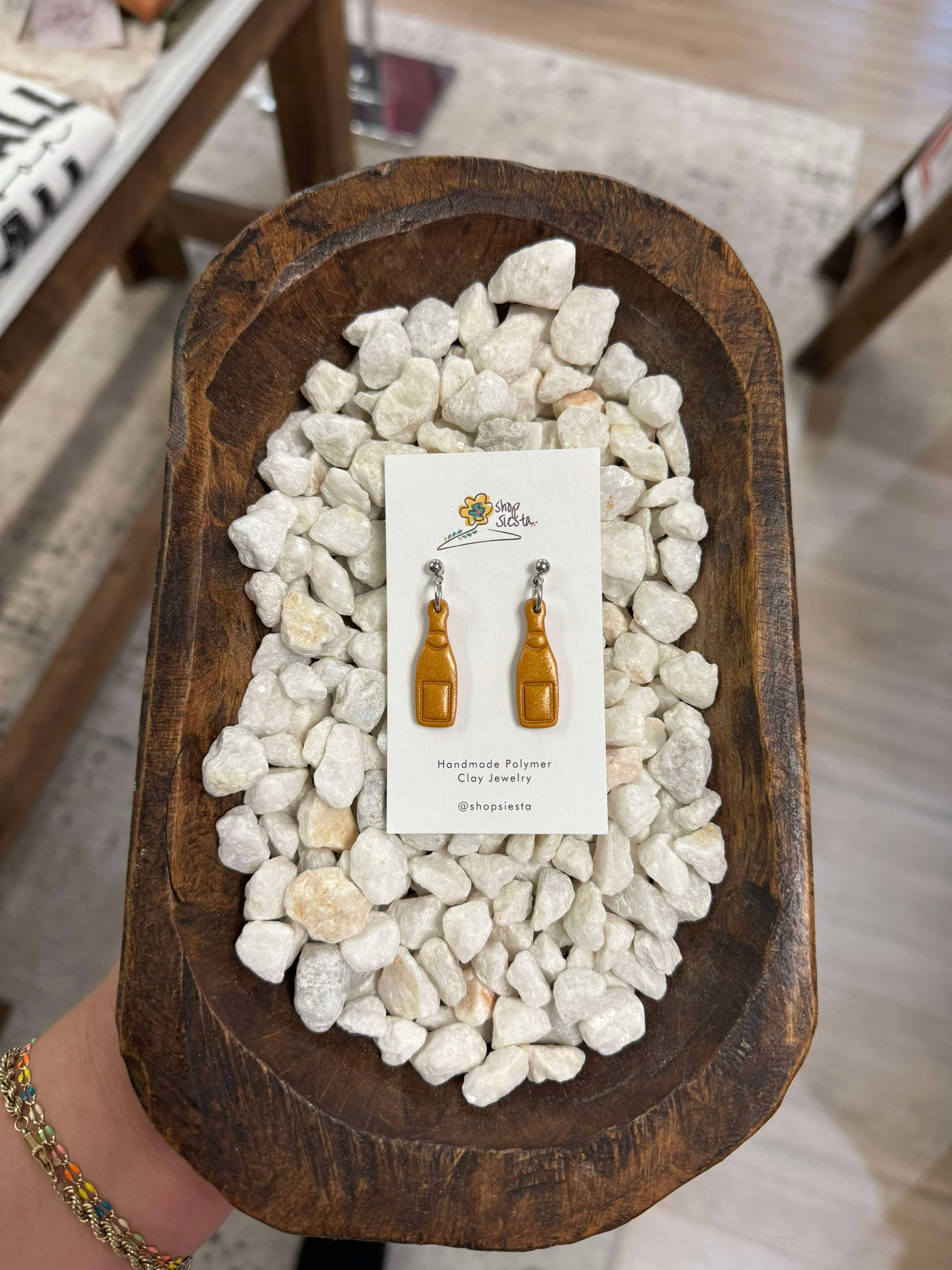 Siesta Wholesale – wholesale Dangle earrings – Champagne Bottle Earrings