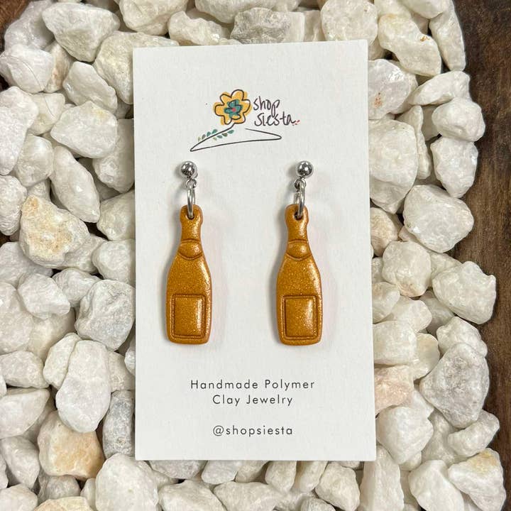 Siesta Wholesale – wholesale Dangle earrings – Champagne Bottle Earrings0