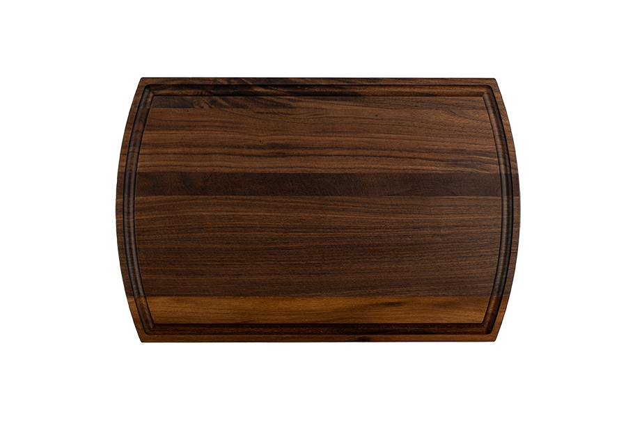 Wood Hill Boards Inc - Wholesale Cutting Board - Walnut - RO16 - Large Arched Cutting Board with Juice Groove 16''x10''x3/4''2