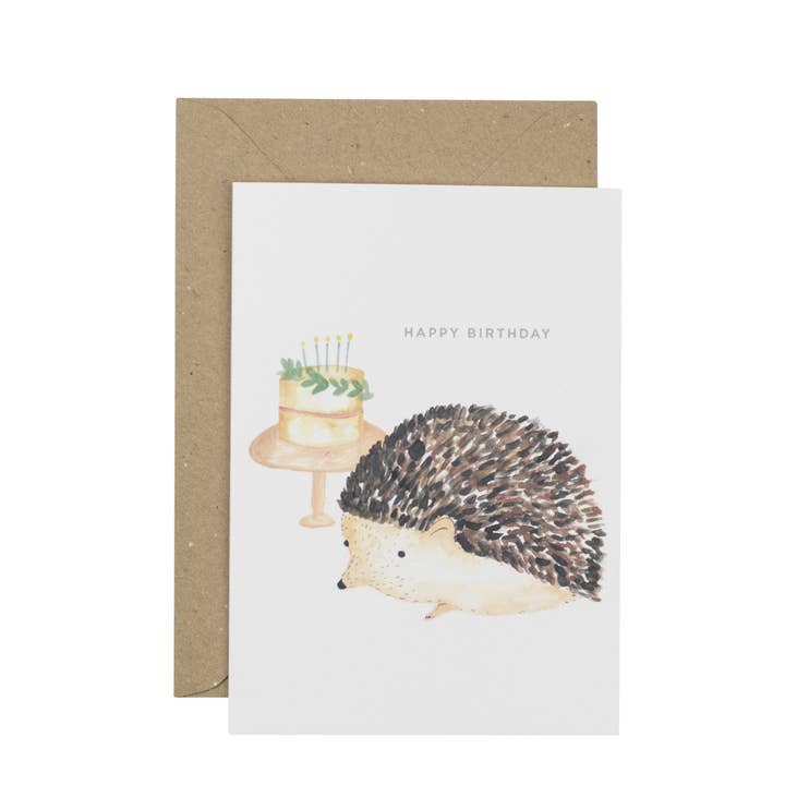Plewsy - Vente Cartes d'anniversaire - Carte de vœux Happy Birthday Hedgehog